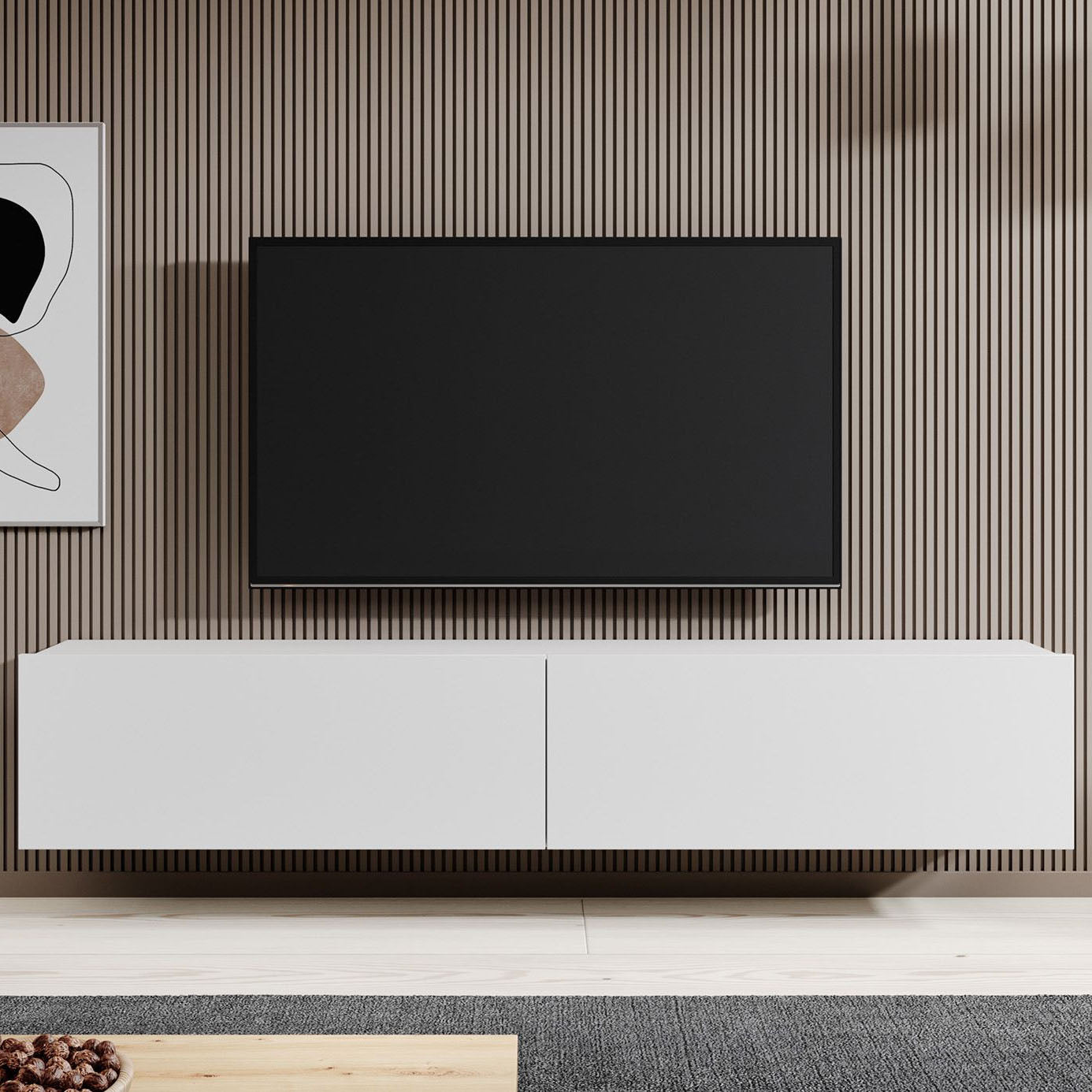 Meubella - TV-Meubel Asilento - Mat wit - 180 cm