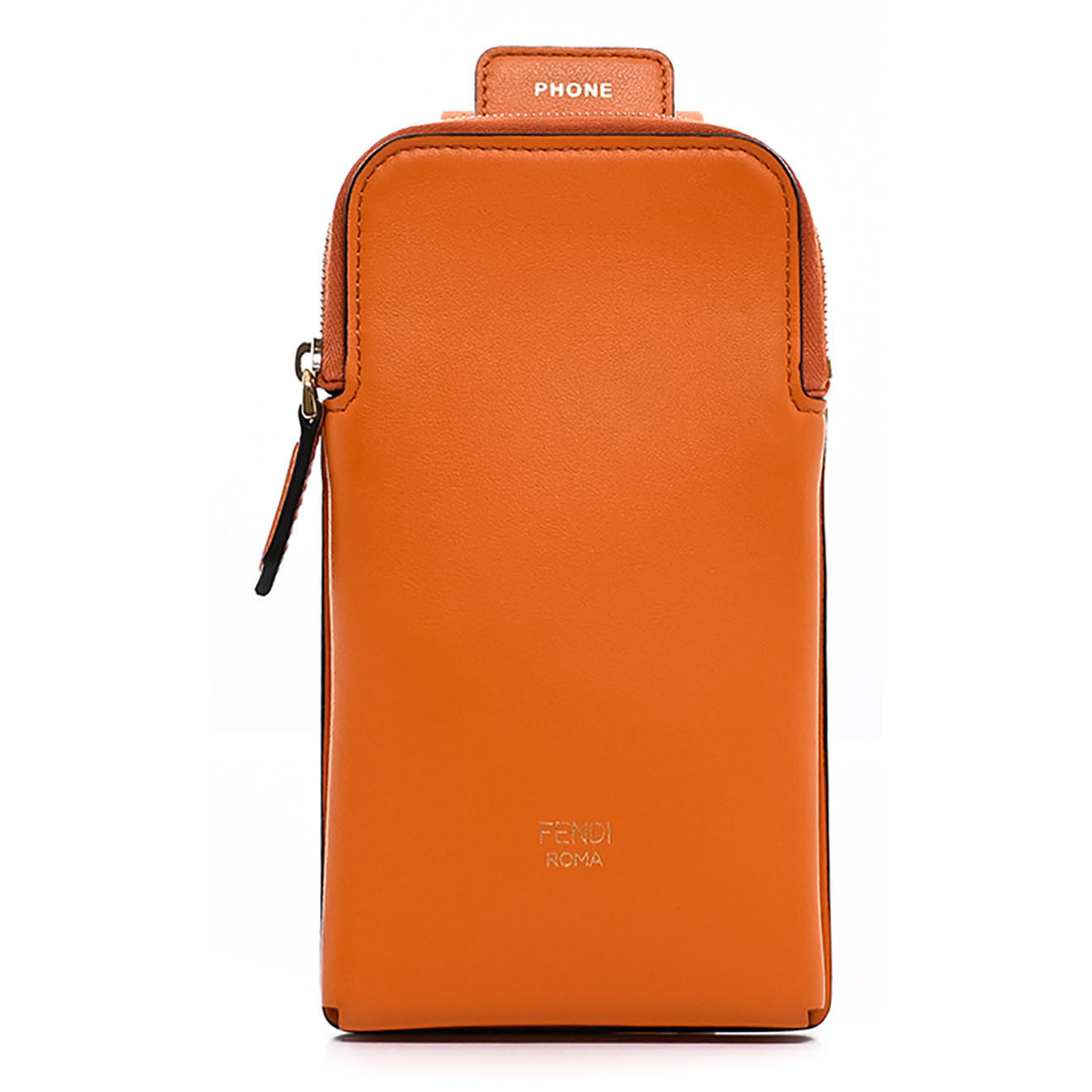 Fendi Pochette de téléphone en Cuir orange - Très bon état - 10x18 cm