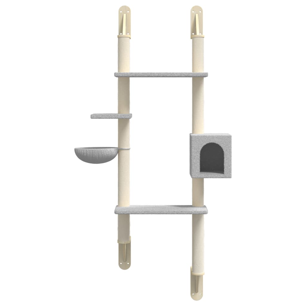 Arranhador de parede para gatos vidaXL, cinza claro, 180 cm