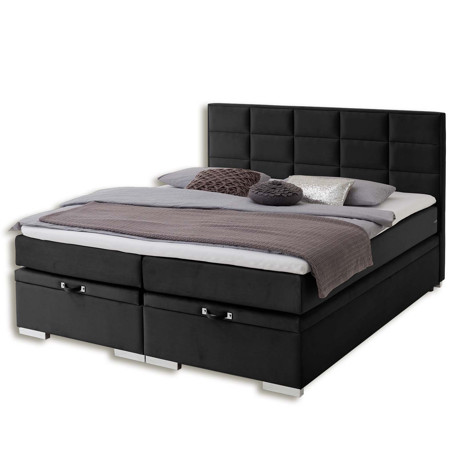 Boxspringbett - schwarz - H3 - 140x200 cm