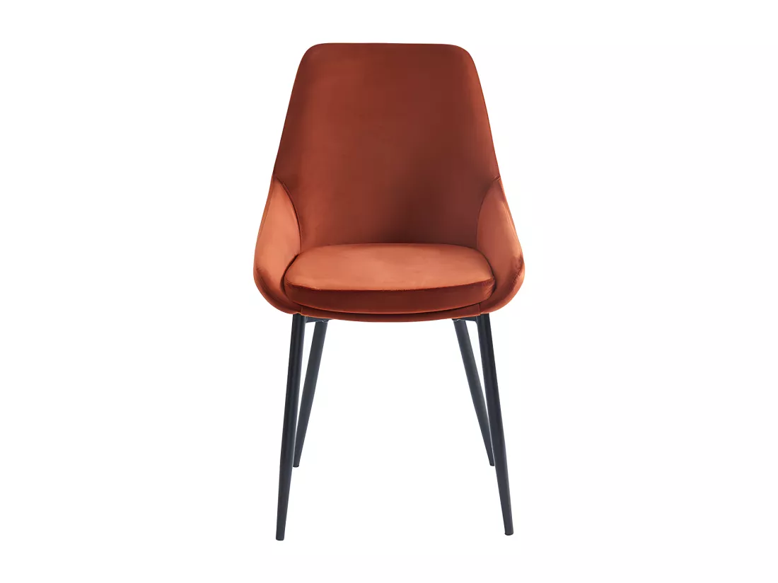 Lot de 2 chaises - Velours et métal noir - Terracotta - MASURIE