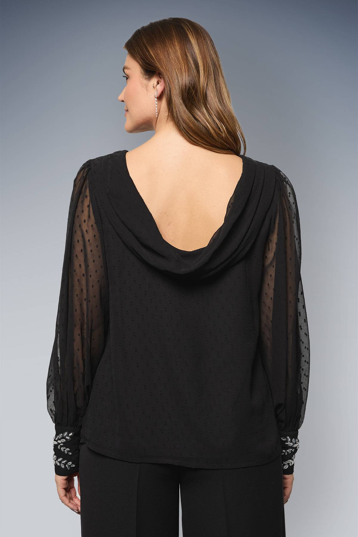 Wallis Blouse d'Occasion à Poignets Ornés en Dobby