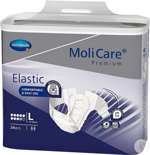 Molicare Premium Elastic Slip 9 Gouttes Taille L Incontinence Très Sévère 24 Pièces