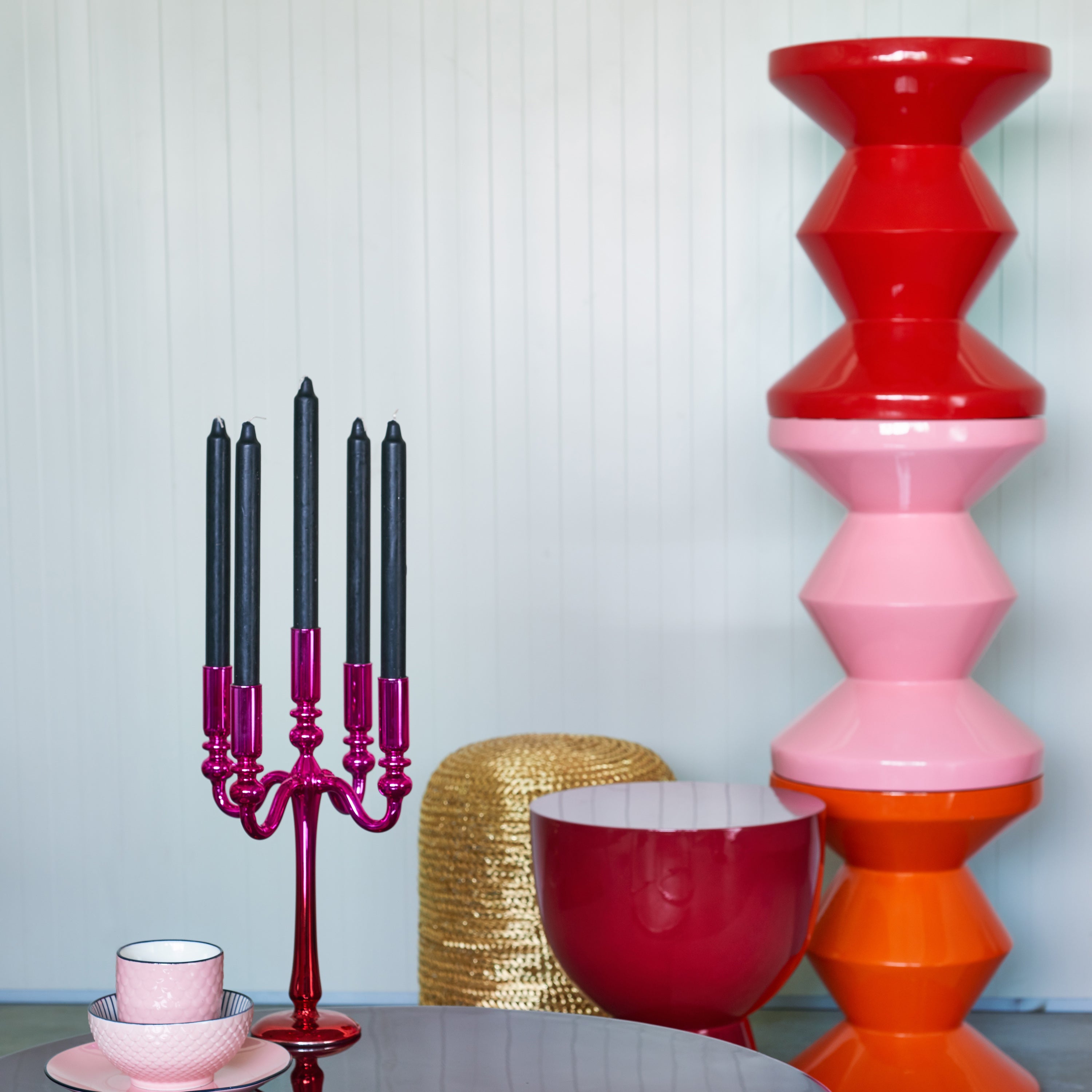 POLSPOTTEN Zig Zag Bijzettafel - Roestrood