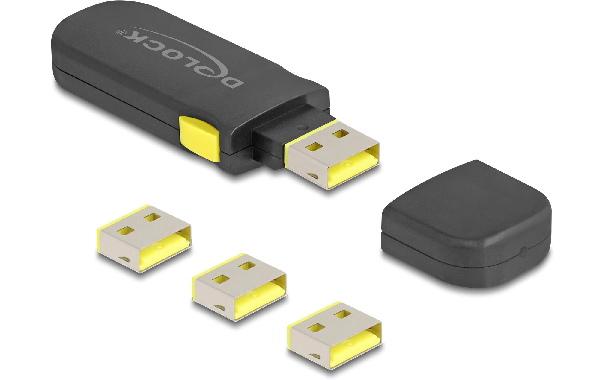 USB Port Blocker Set USB-A Stecker - USB-A BuchseSicherheits-Set mit USB Typ-A Port Blockern und Verschlusswerkzeug