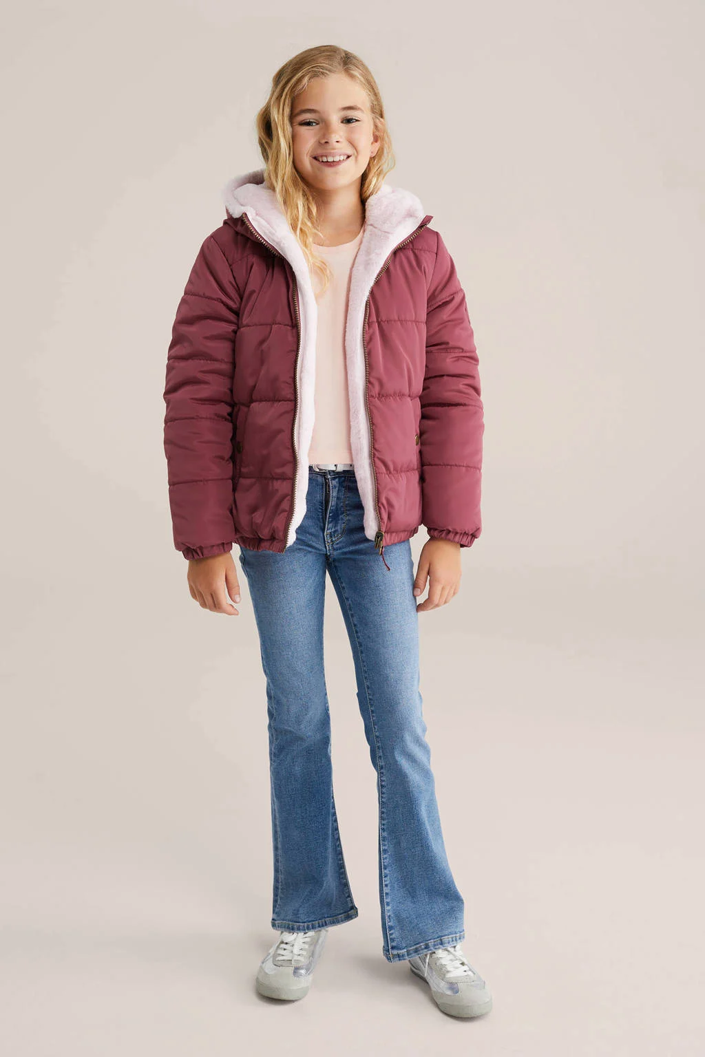 WE Fashion reversible jas roze