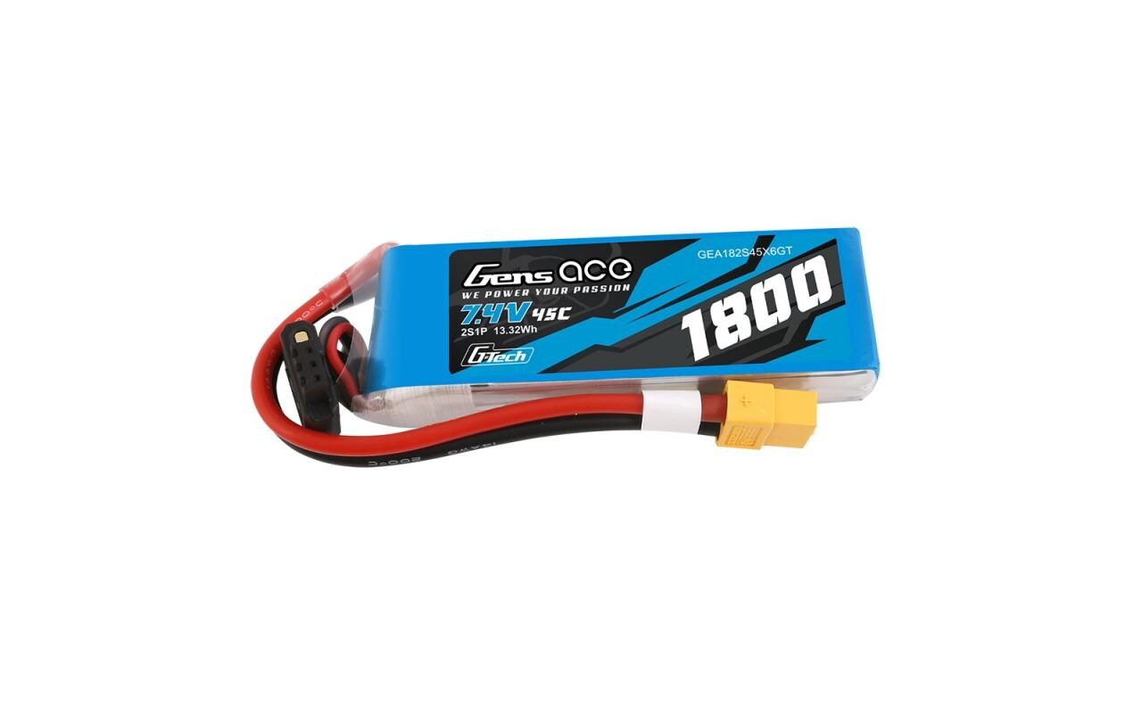 RC-Akku LiPo 1800 mAh 7.4 V 45C G-Tech2S LiPo Akku mit XT60 Stecker