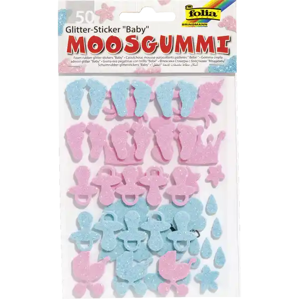 Moosgummi Glitter-Sticker