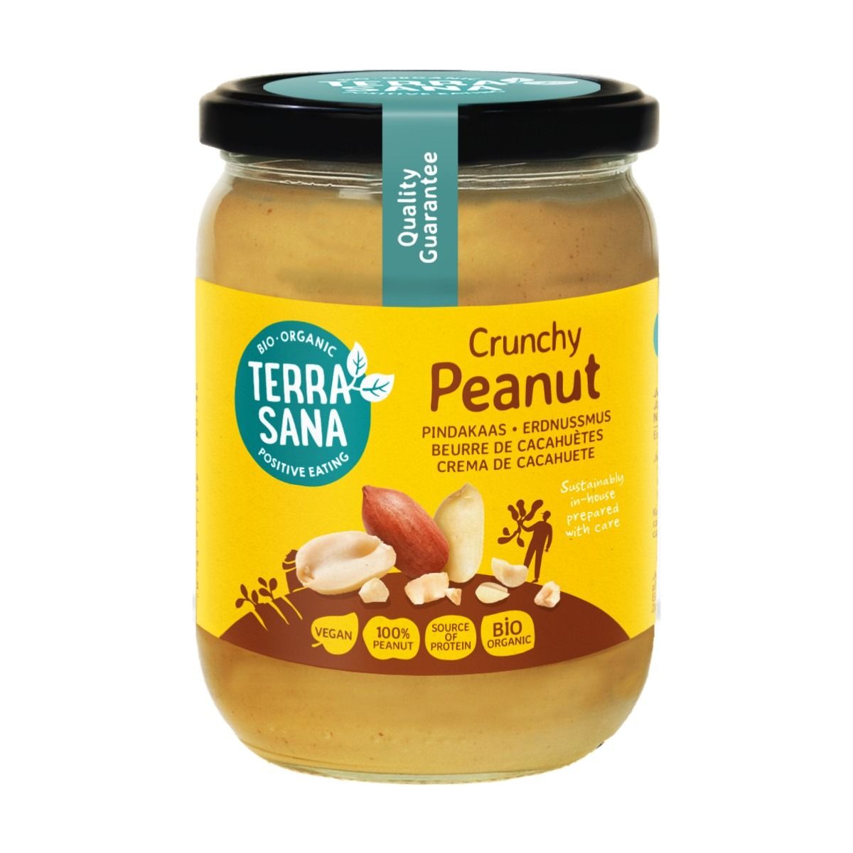 Terrasana Pindakaas crunchy ZZ 500 gram