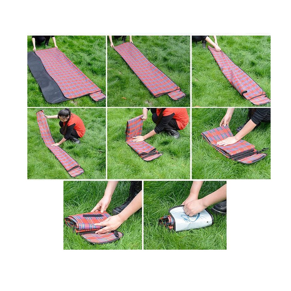 (200x150cm) Wasserfeste Outdoor Picknick Decke mit Tragegriff - Rot