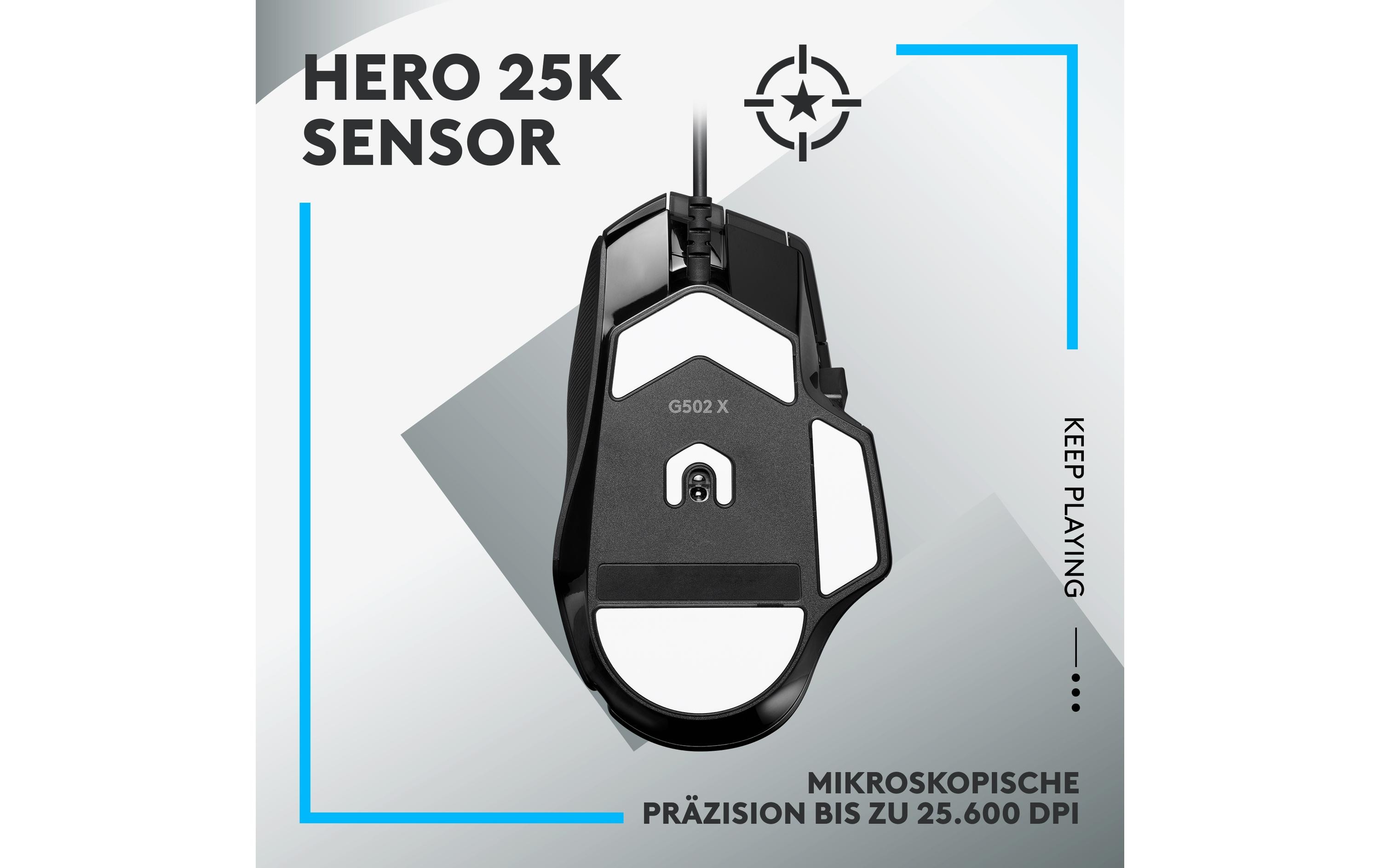 Gaming-Maus G502 X SchwarzHochpräzise Gaming-Maus mit optisch-mechanischen Lightforce Switches