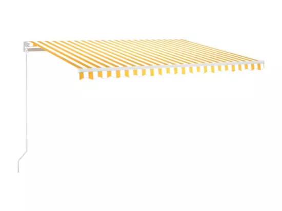 Auvent manuel rétractable avec LED 400x300 cm Jaune et blanc