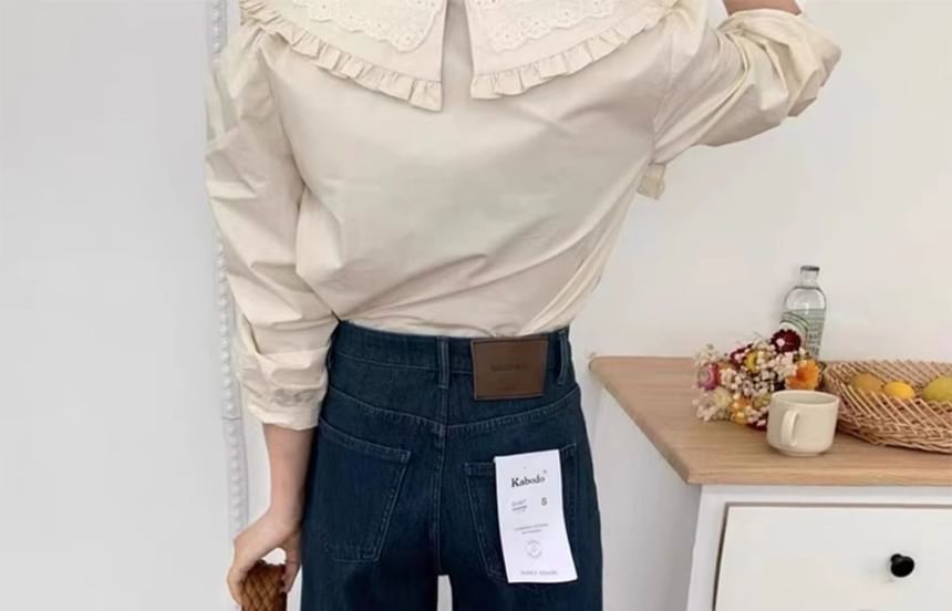 Wisjam - High Rise Plain Straight Leg Jeans