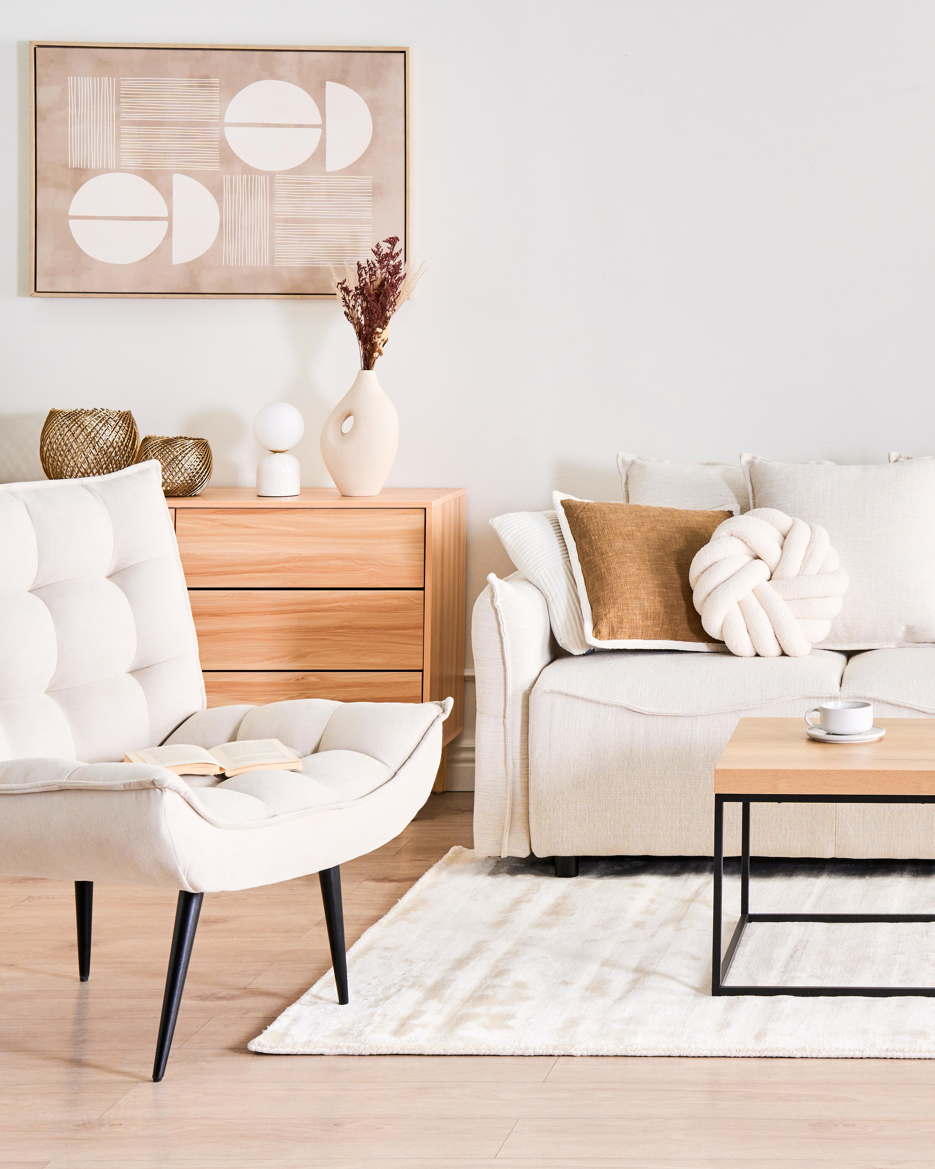 Fauteuil ALVESTA Stof Lichtbeige