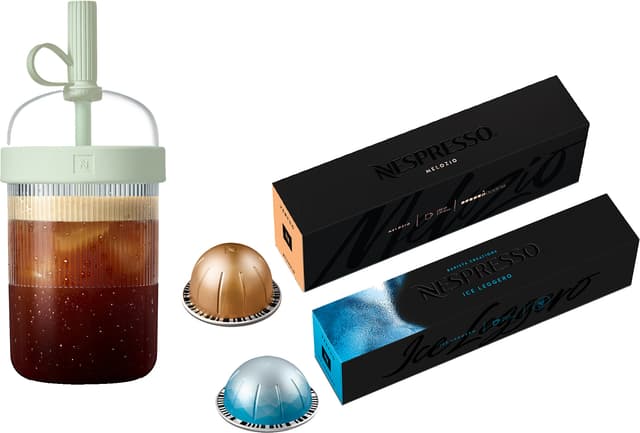 Nespresso Vertuo Pop Iced værdipakke fra DeLonghi ENV90.B (sort)