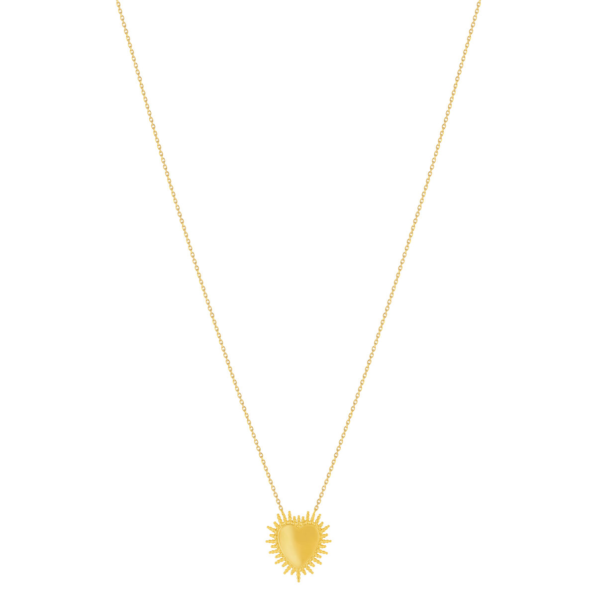 Collier plaqué or coeur agate 45 cm