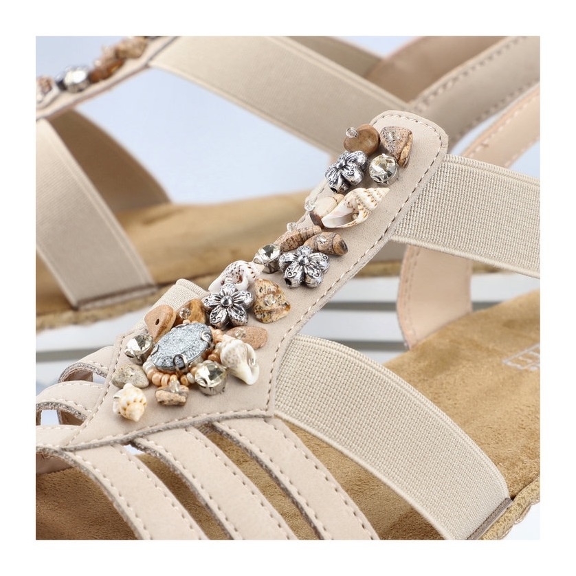 Rieker Riemchensandale  Sommerschuh, Sandalette, Keilabsatz, mit sommerlicher Verzierung