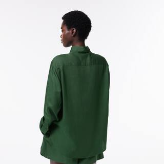 Chemise fluide oversize en lyocell Chemises & Hauts - Vert - Lacoste - Femme