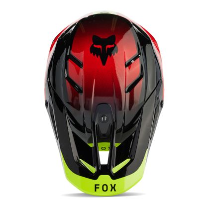 Casque cross Fox V3 - REVISE 2024 - Rouge / Jaune