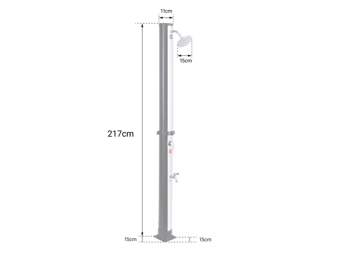 Douche solaire MOOREA noire et argent 18L