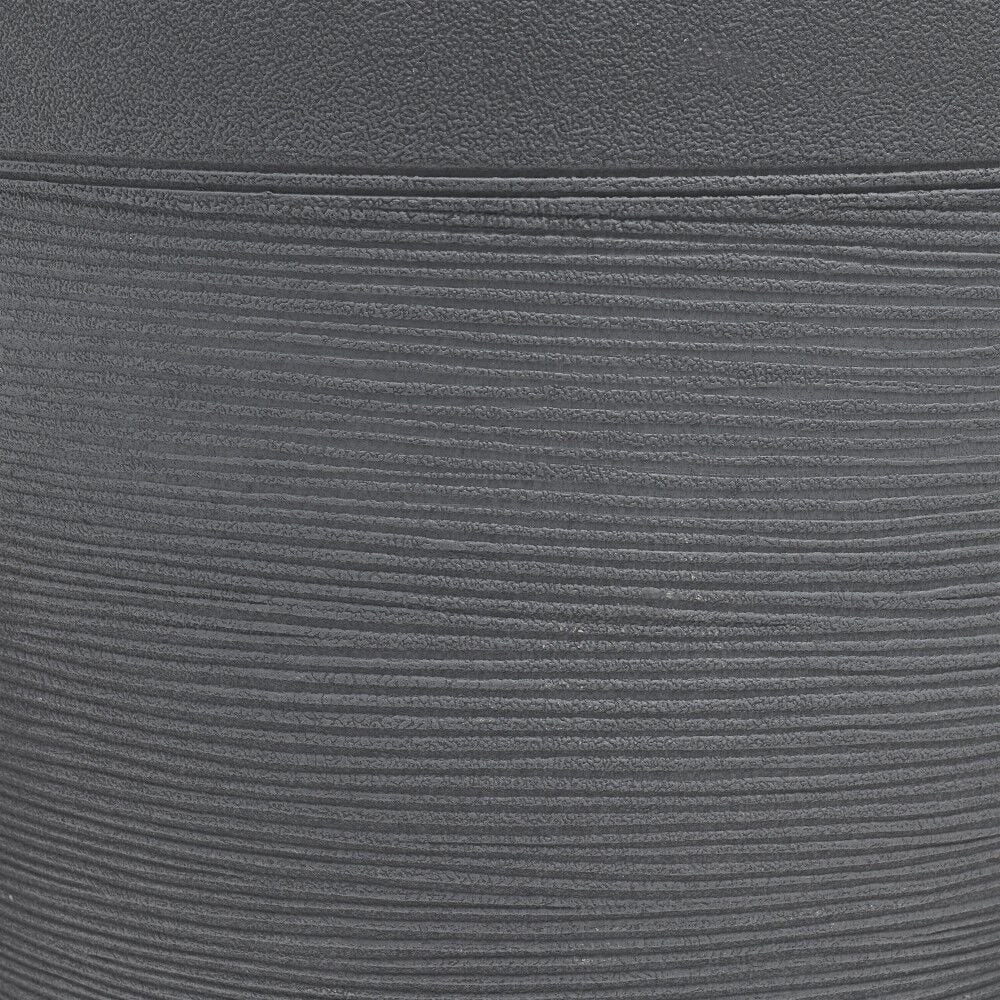 Cache pot rond gris frise ligne horizontale 12 L