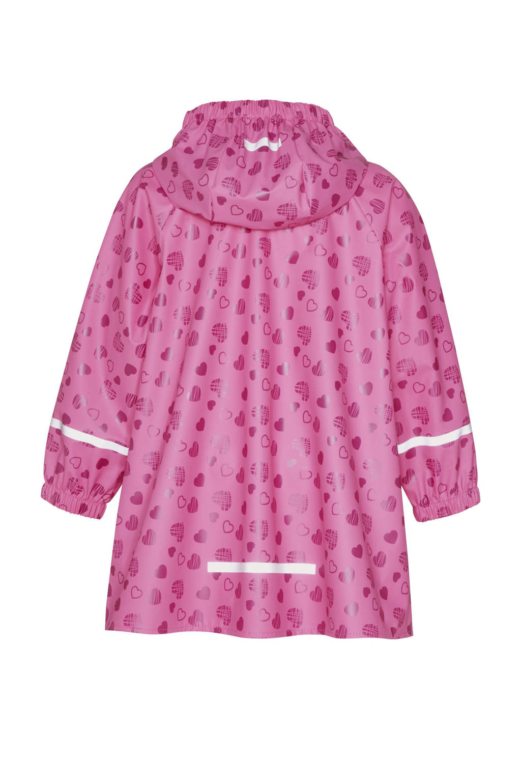 Playshoes regenjas Sweethearts met all over print roze/donkerroze