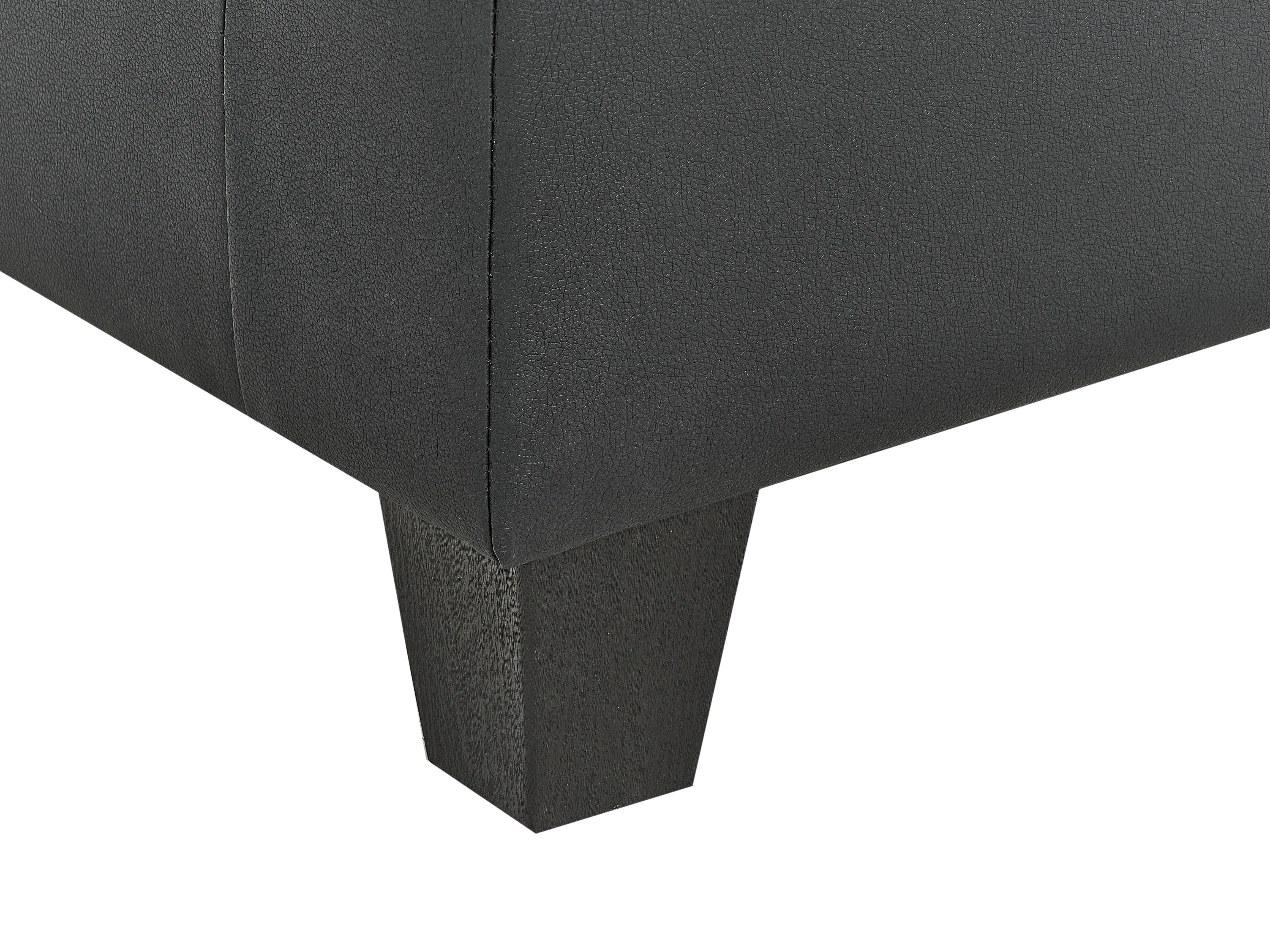 Modulaire hoekbank 4-zits UNSTAD Kunstleer Zwart linkszijdig
