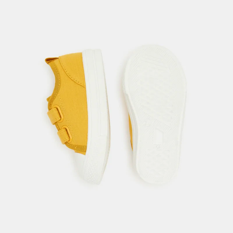 Tennis toile à scratch jaunes bébé garçon Jaune