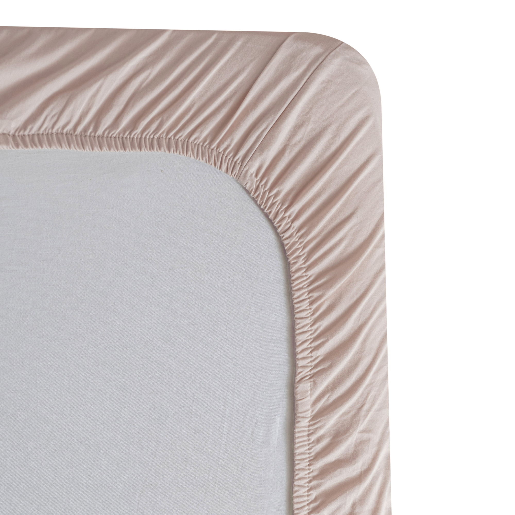 Hoeslaken Cotton Satin 90x200+35 cm misty rose