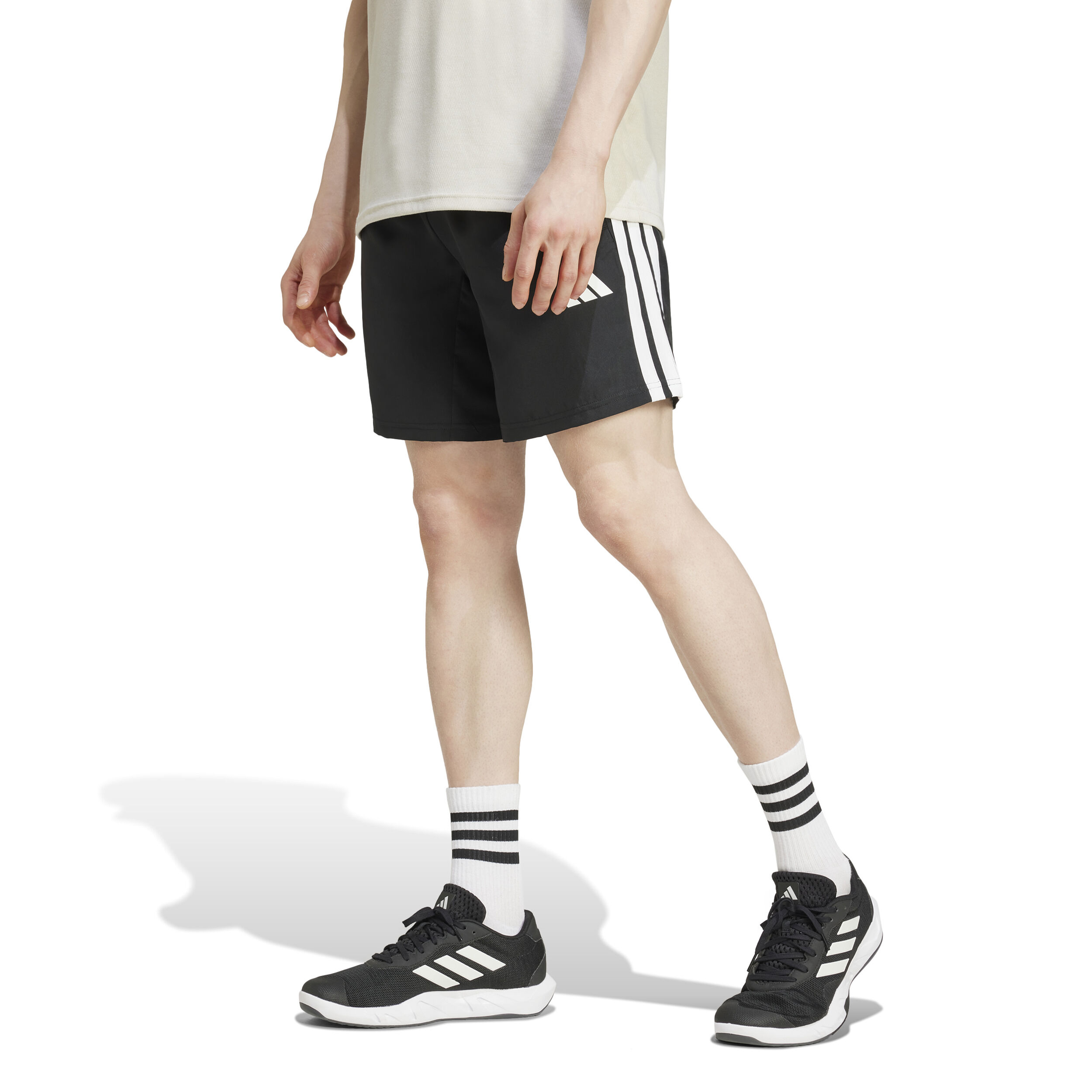 adidas Taining Essentials 3 Stripes Woven 7in Shorts Hommes - Noir