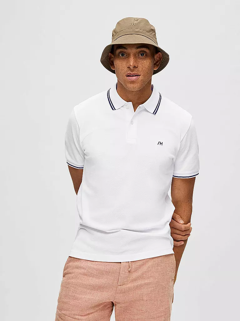 SELECTED Poloshirt SLHDANTE  weiss