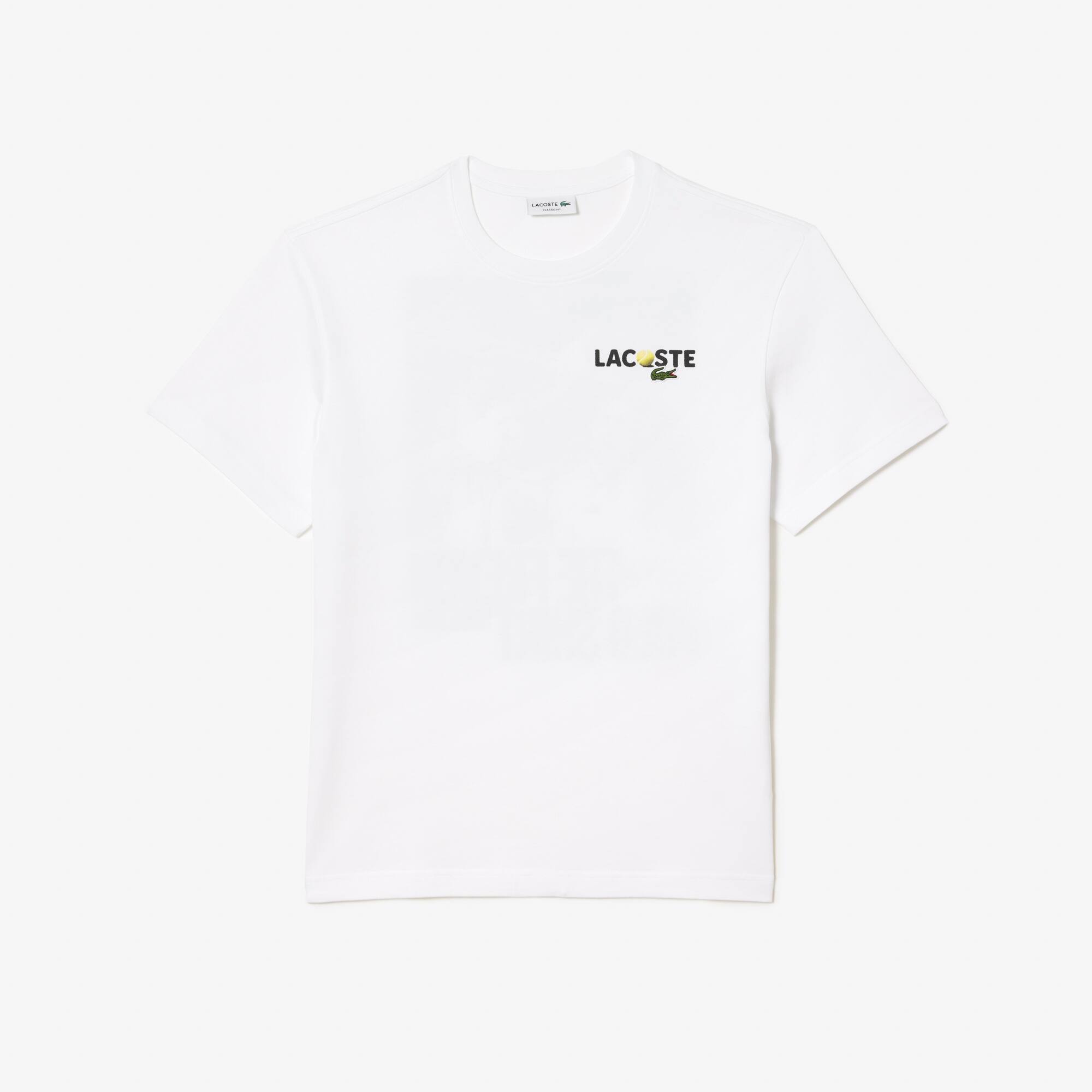 T-Shirt aus resistentem Baumwolljersey mit Aufdruck hinten T-Shirts - Weiss - Lacoste - Herren