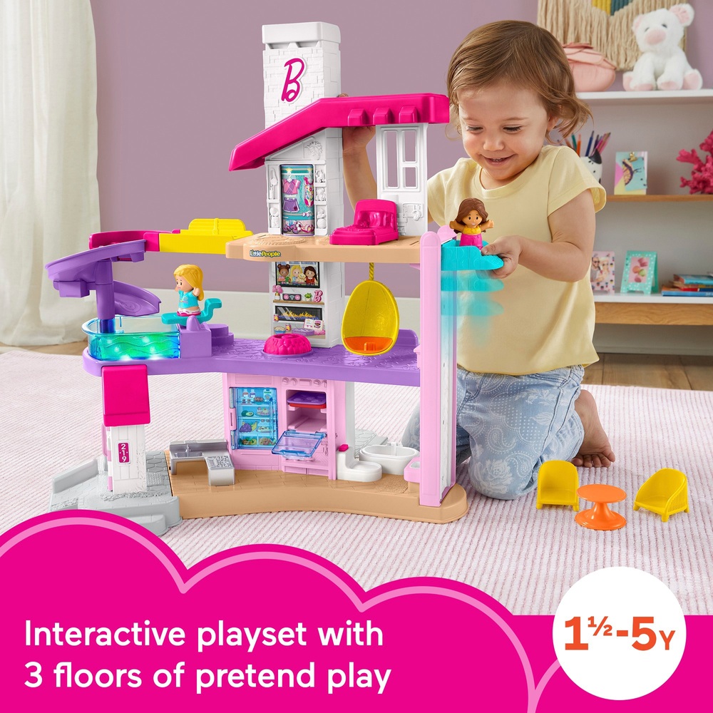 Fisher-Price Little People Barbie Little DreamHouse Spielset, Figuren und Zubehör