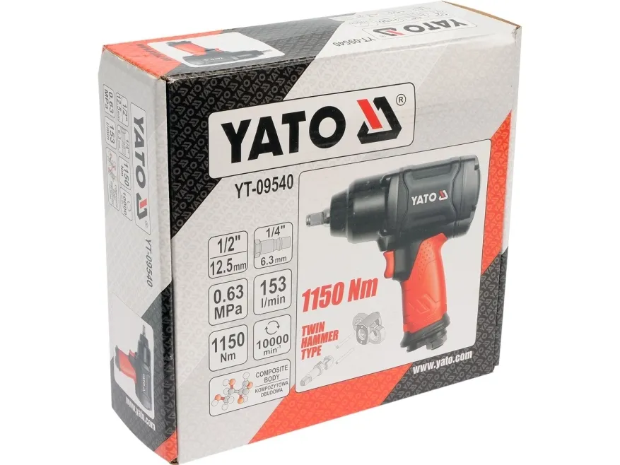 Yato YT-09540, Momentnøgle, Sort, Rød, Duraluminium, CE, 1/2