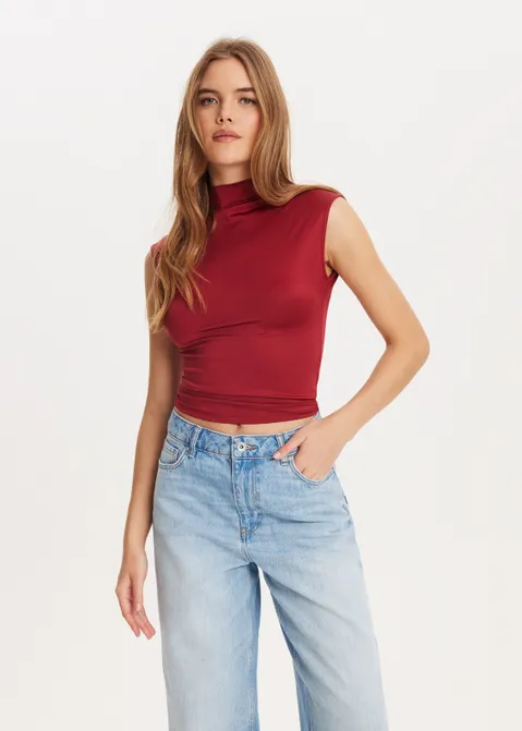 Top met hoge hals rood (ROO)