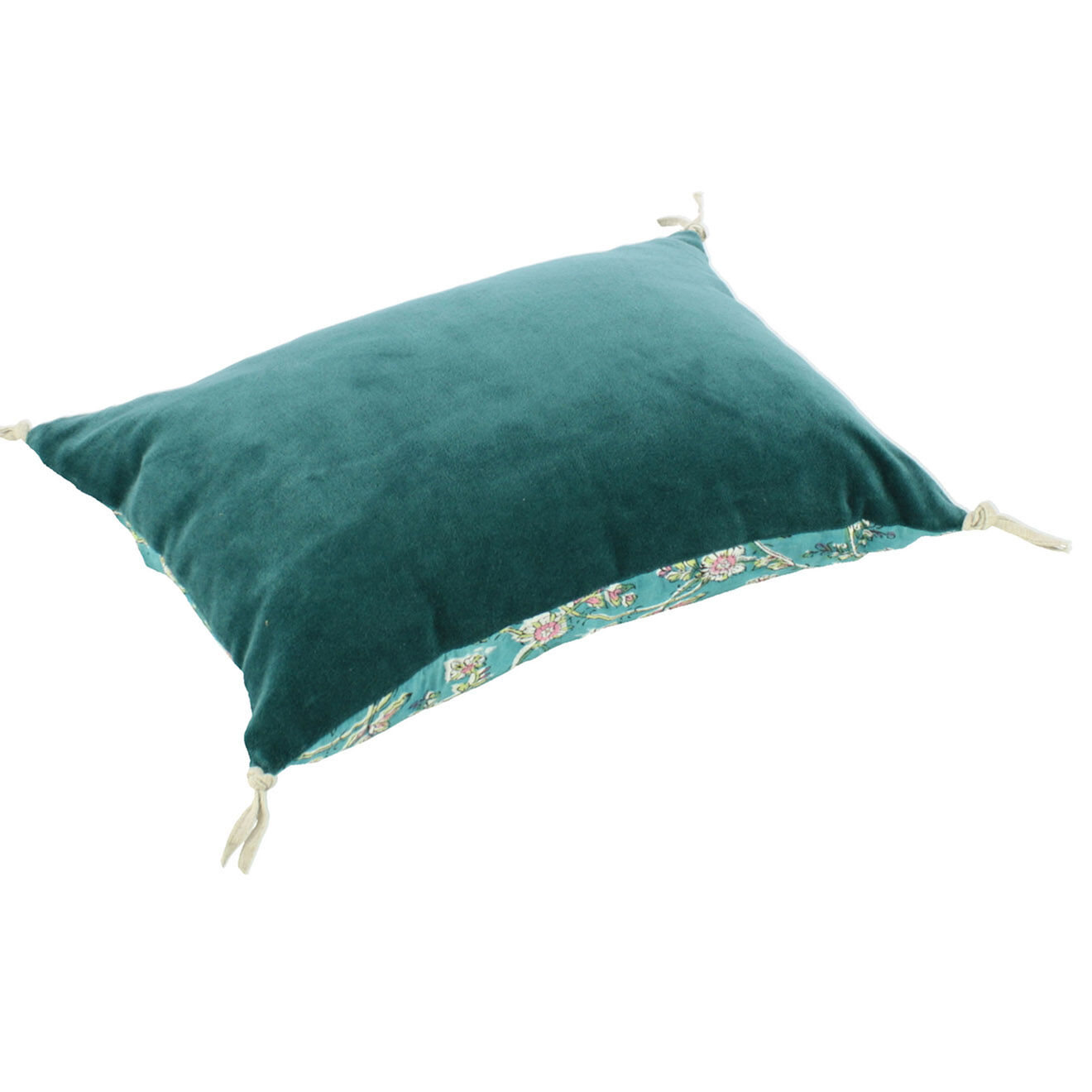 En Fil d'Indienne Housse de coussin Anna velours bleu orage - 25x35 cm