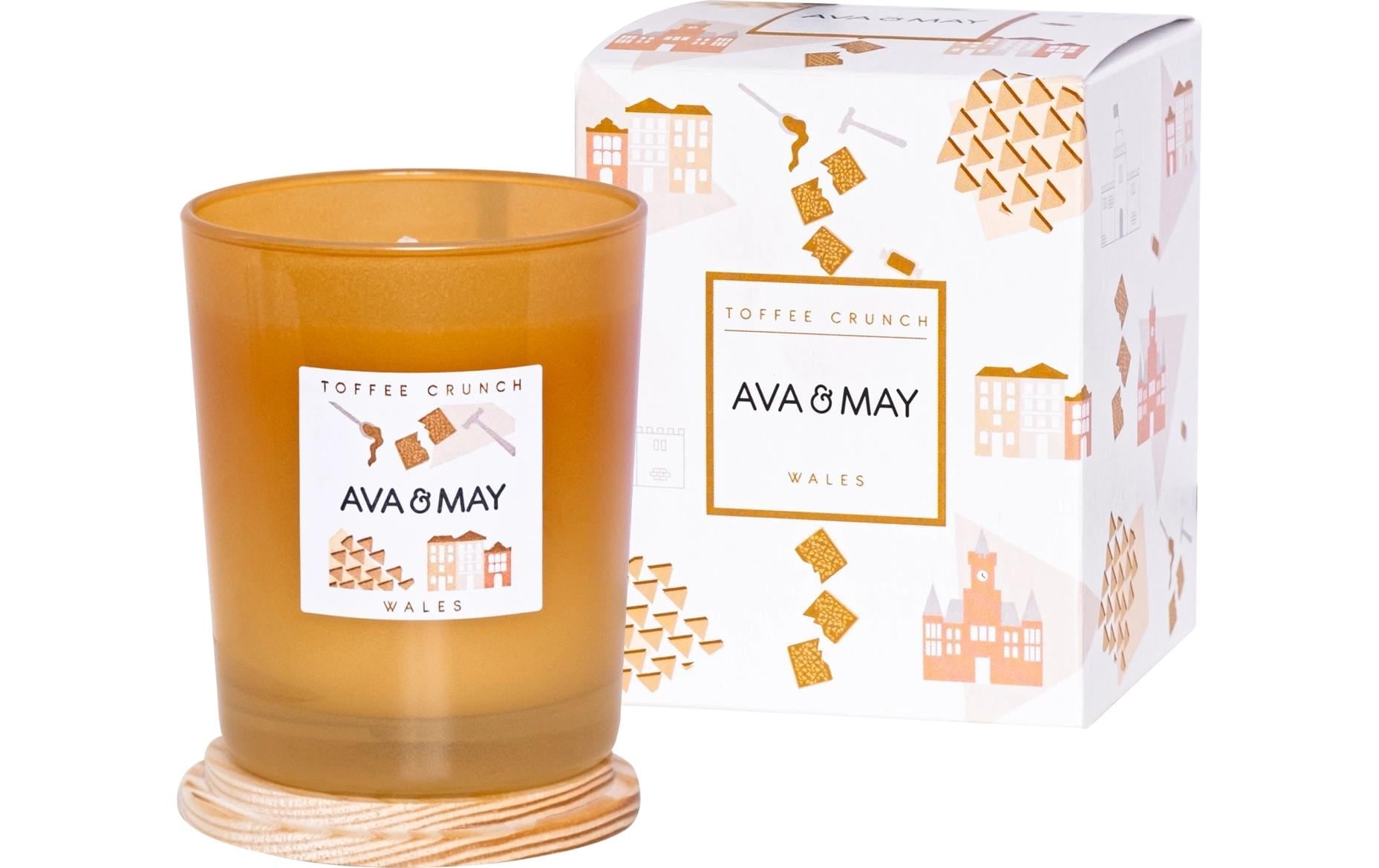 AVA & MAY Duftkerze »Toffee Crunch 180 g« Holzart: Buche (Schweden)