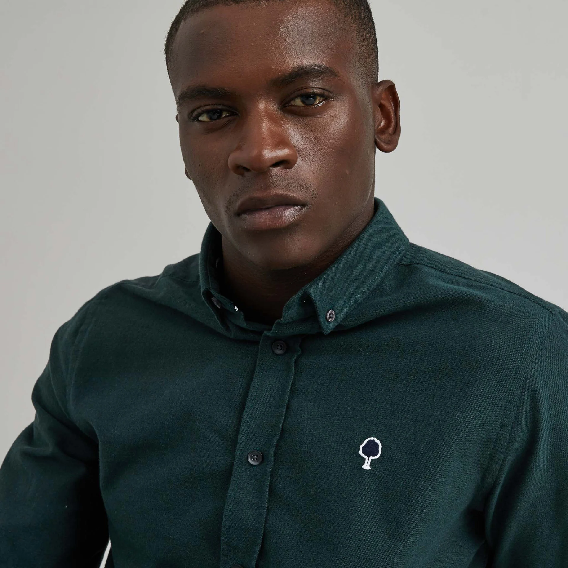 Chemise classique vert foncé coton - modèle Ivoy