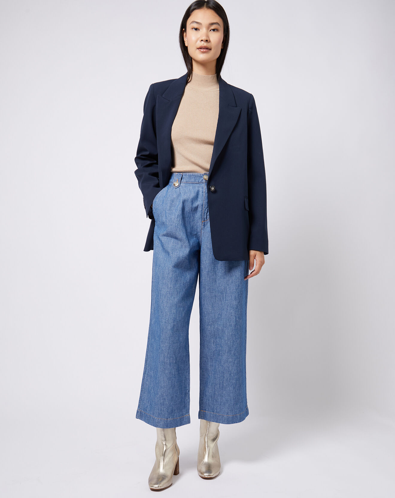 Esprit Veste blazer classique 1 bouton bleu marine