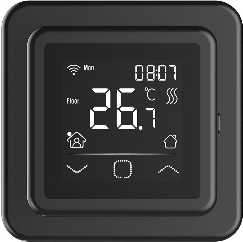 Klokthermostaat - Inbouw - Zwart - Met Wifi en Touch Screen