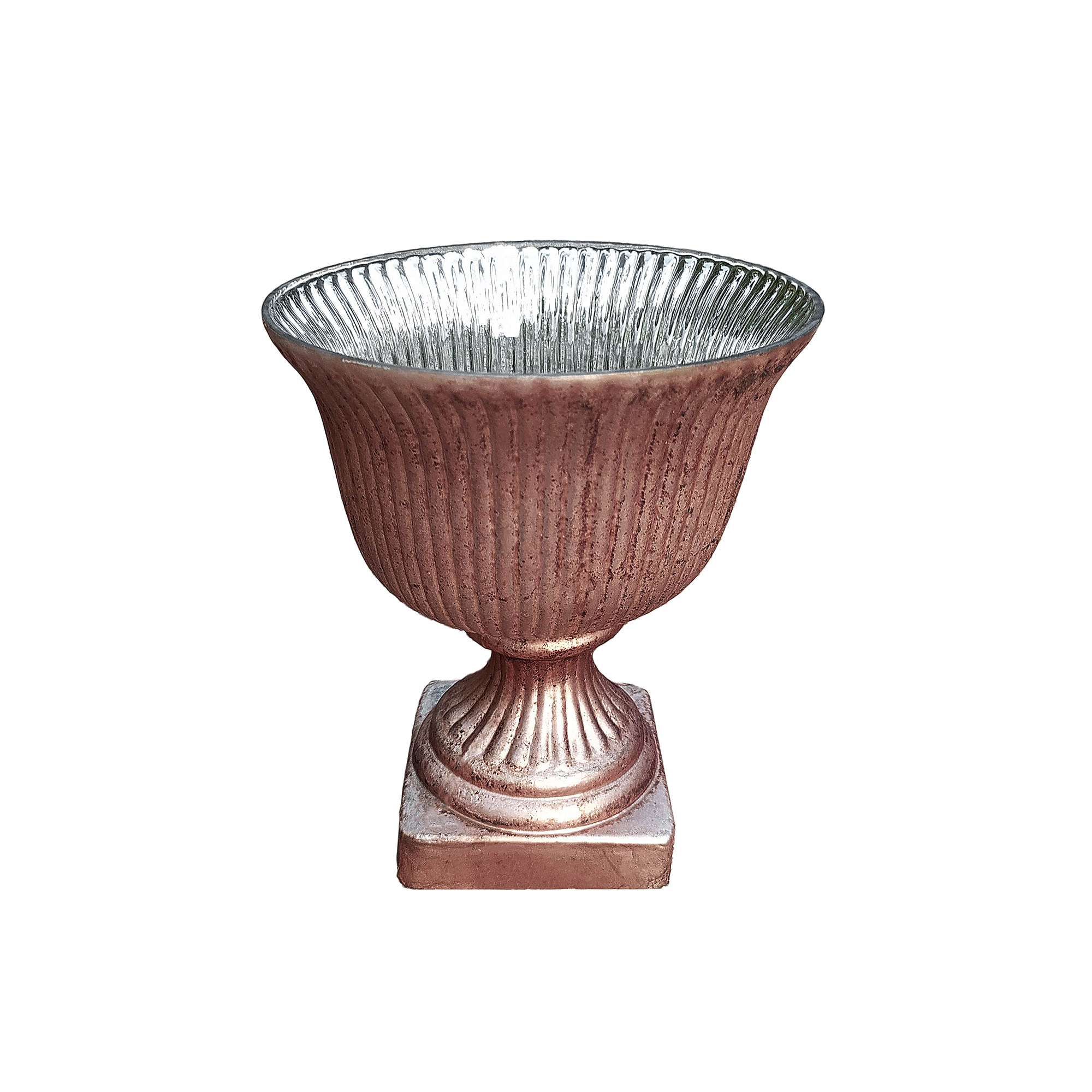Glaspokal 'Ovrie', antik kupfer, H 21 cm, Ø 18 cm von fischer's lagerhaus
