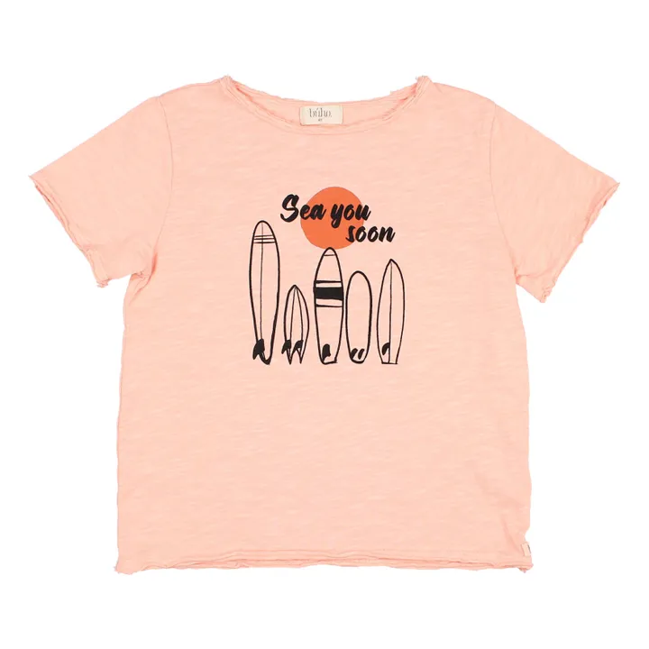 Búho T-Shirt Coton Bio Flamé | Rose pêche