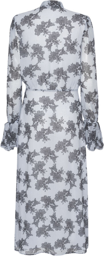 ROTATE Birger Christensen Chiffon Bow Midi Dress Delicate lace   rock ridge comb.