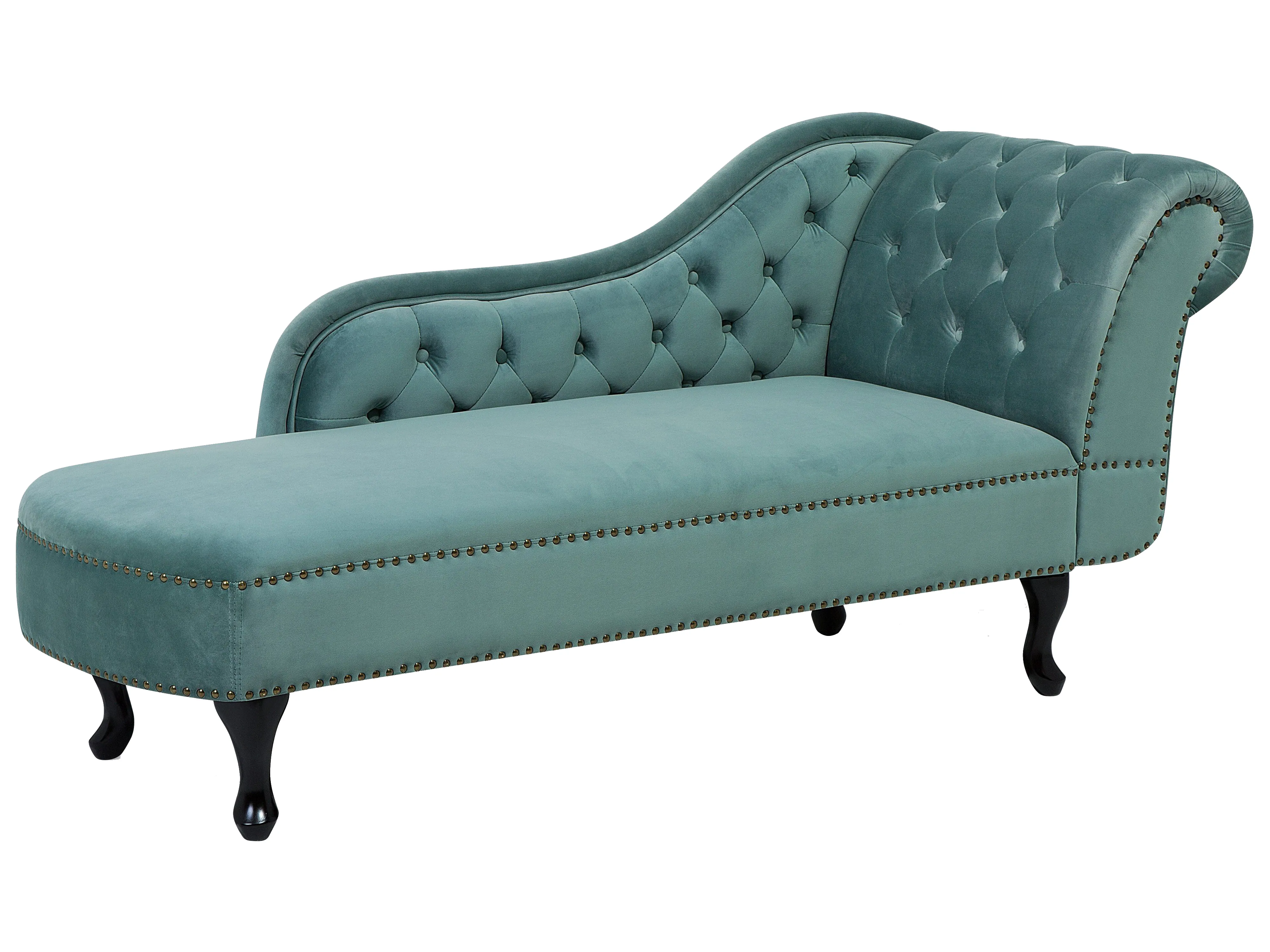 Rechtszijdige chaise longue NIMES Fluweel Mintgroen