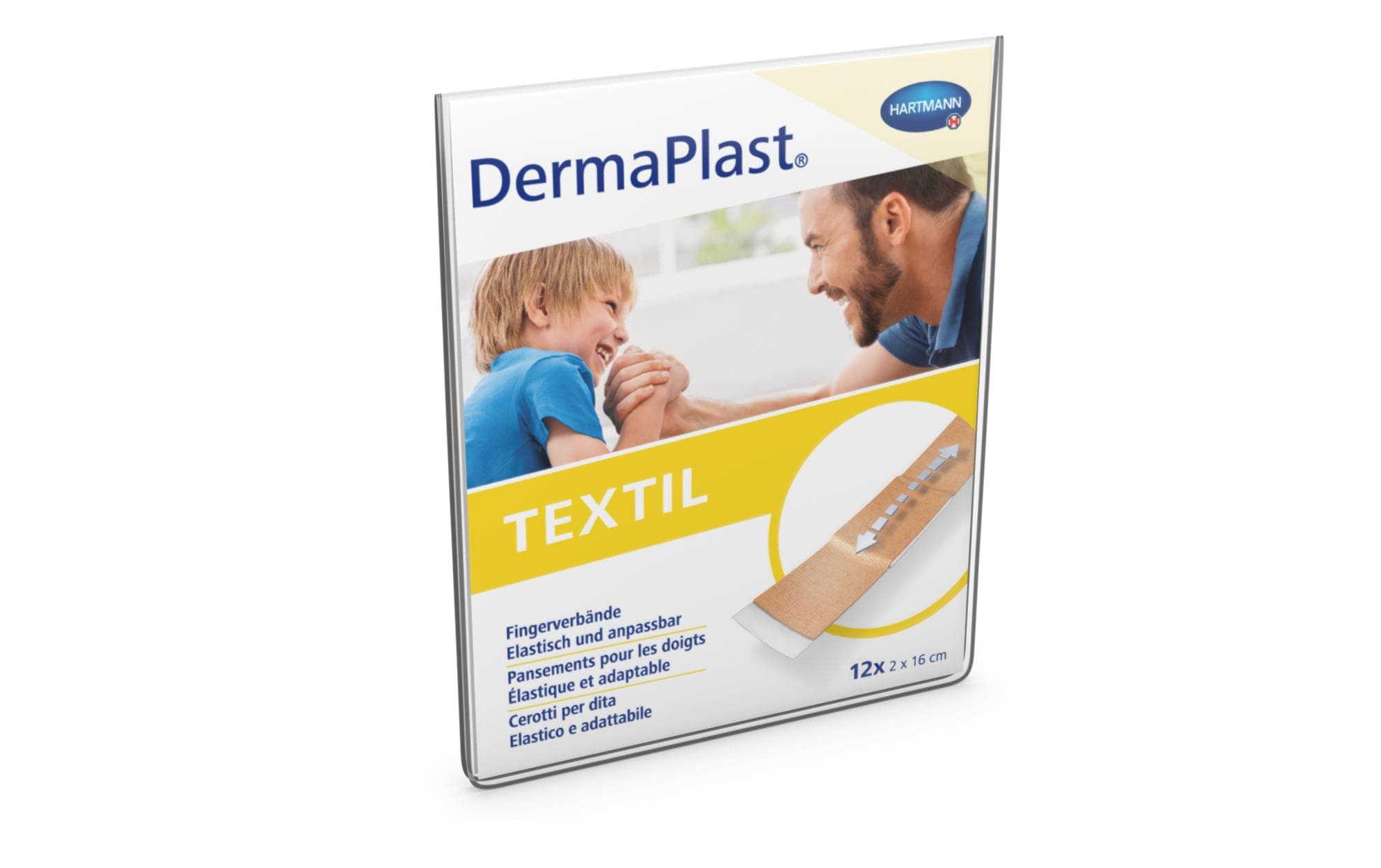 Wundpflaster Textil Finger 2 x 16 cm 12 StückHypoallergenes Pflaster für den Finger