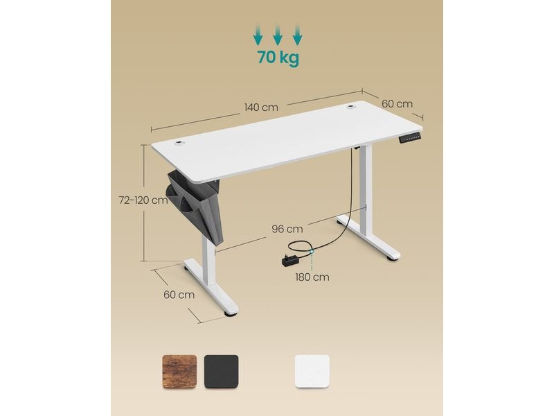 Songmics Stehtisch 140 x 60 cm, höhenverstellbar Bürotisch