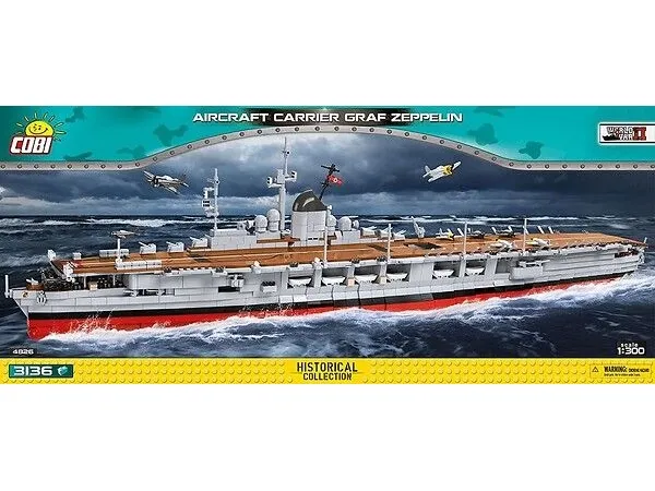 COBI Aircraft Carrier Graf Zeppelin, Byggesæt, 3 År, Plast, 3136 stk