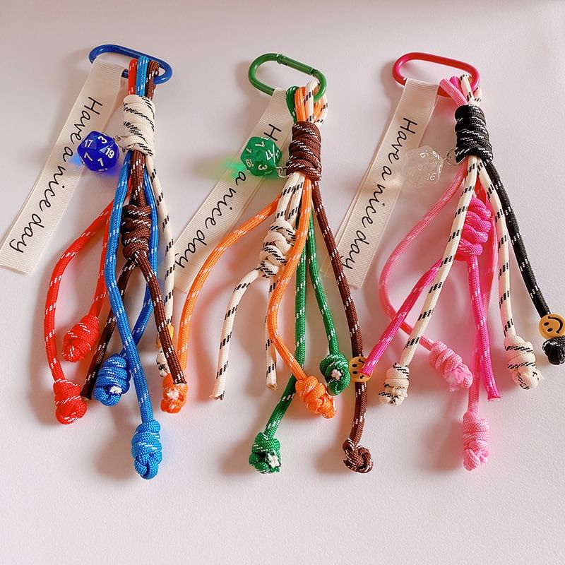 hemewlom - Smiley Knot Strap Bag Charm Sleutelhanger