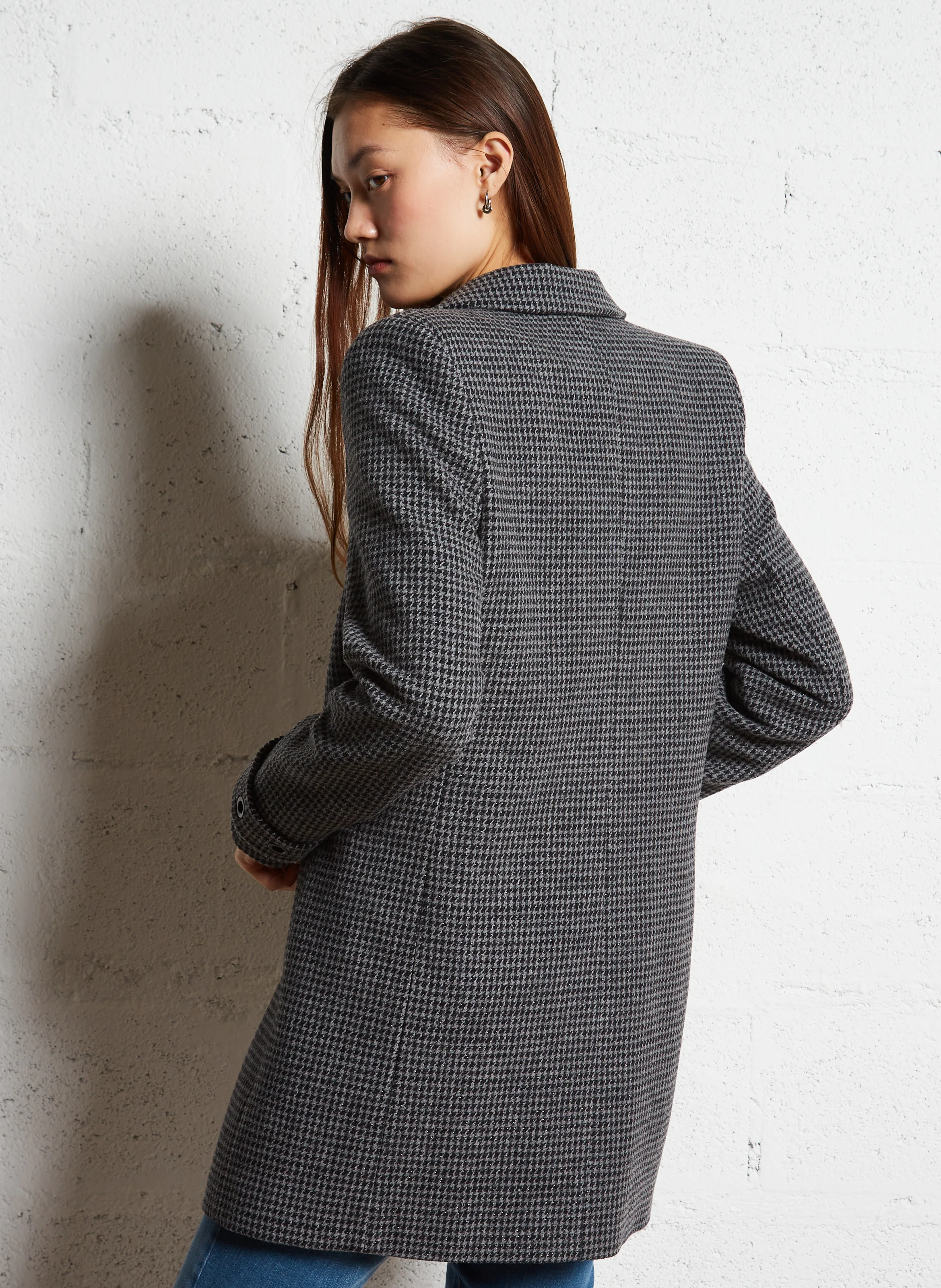 Manteau col tailleur| Noir