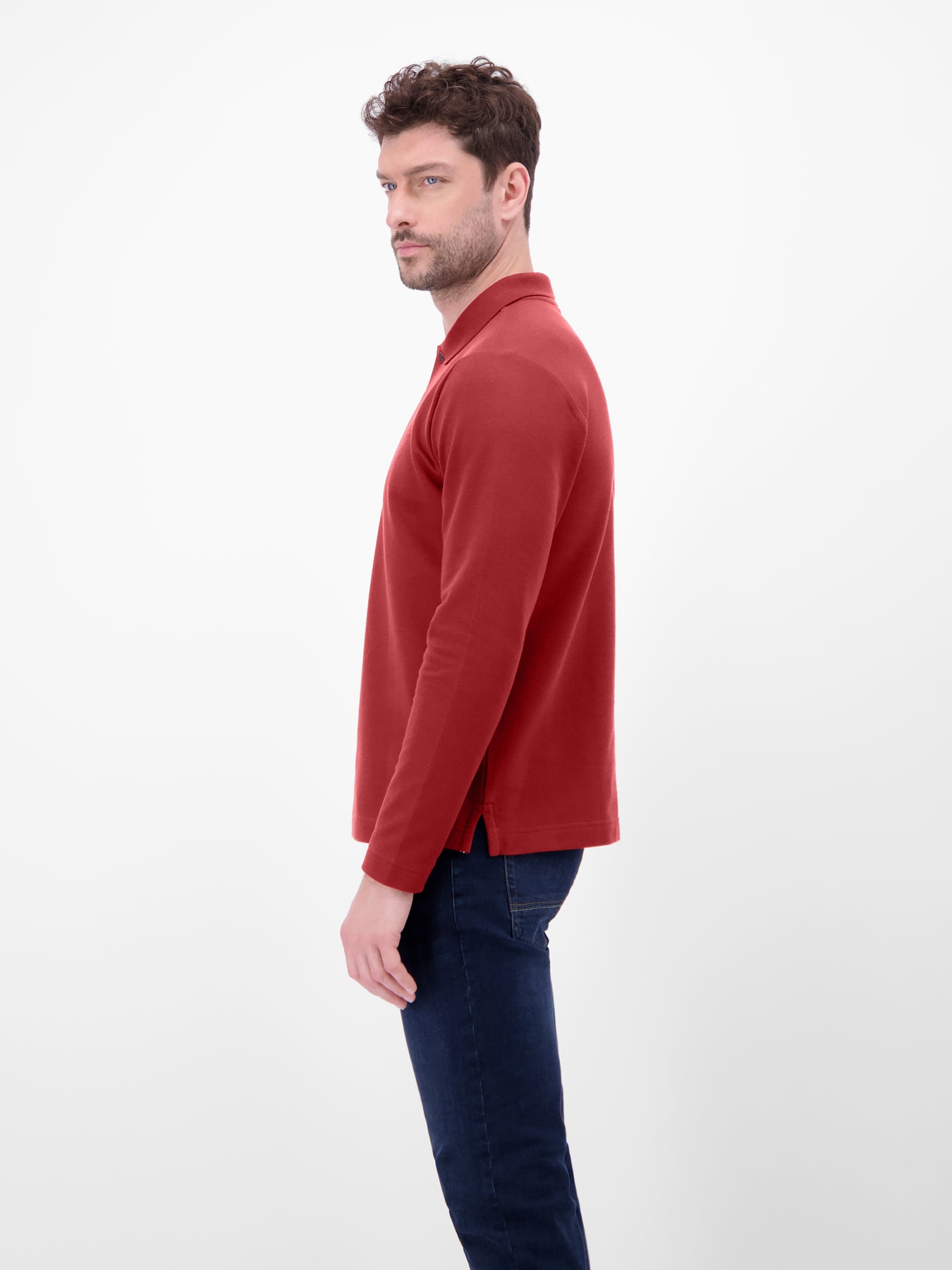 Langarm-Poloshirt, sportiv und modisch